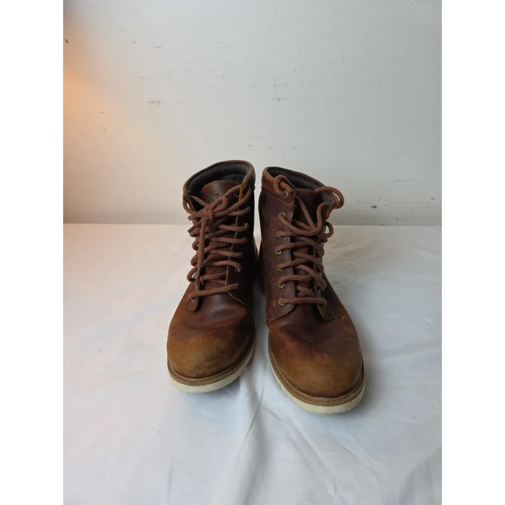 TIMBERLAND Bramhall Boots Womens 9.5 Brown Leather Lace Up Waterproof Ankle